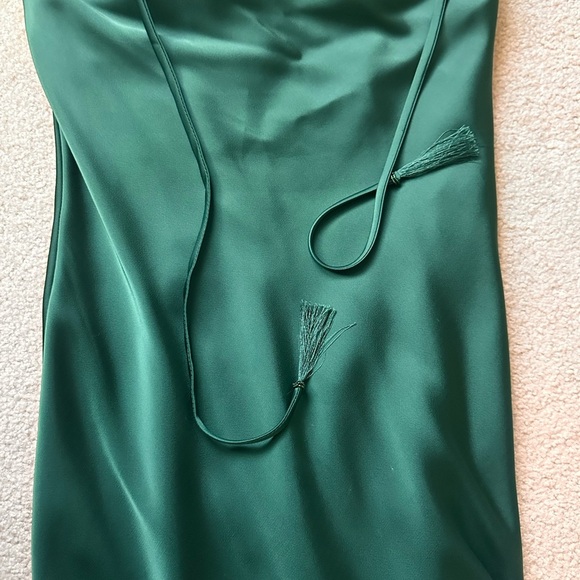 Morilee Emerald Green Satin Maxi Dress Formal Evening Gown - Picture 3 of 8